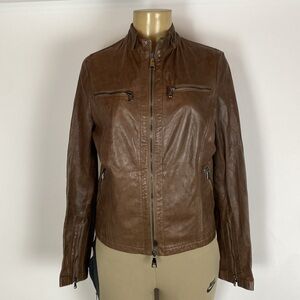 Peruzzi Firenze ITALY Women Size 45 Brown Leather Jacket